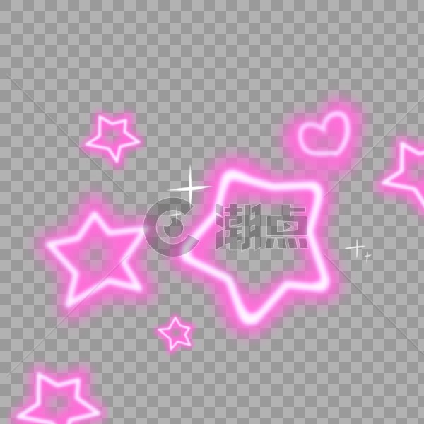 粉紫色的星星光效图片素材免费下载