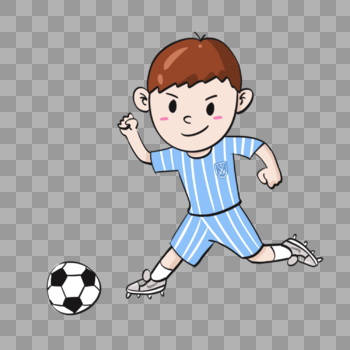 创意手绘六一61儿童节卡通可爱踢足球小孩儿童图片素材免费下载