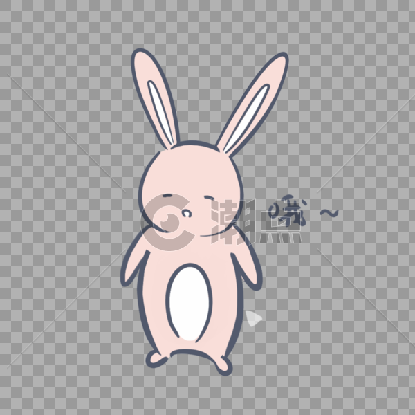 粉色兔子卡通哦表情包图片素材免费下载