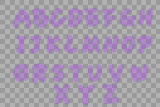 紫色镂空字母光效组合图片素材免费下载