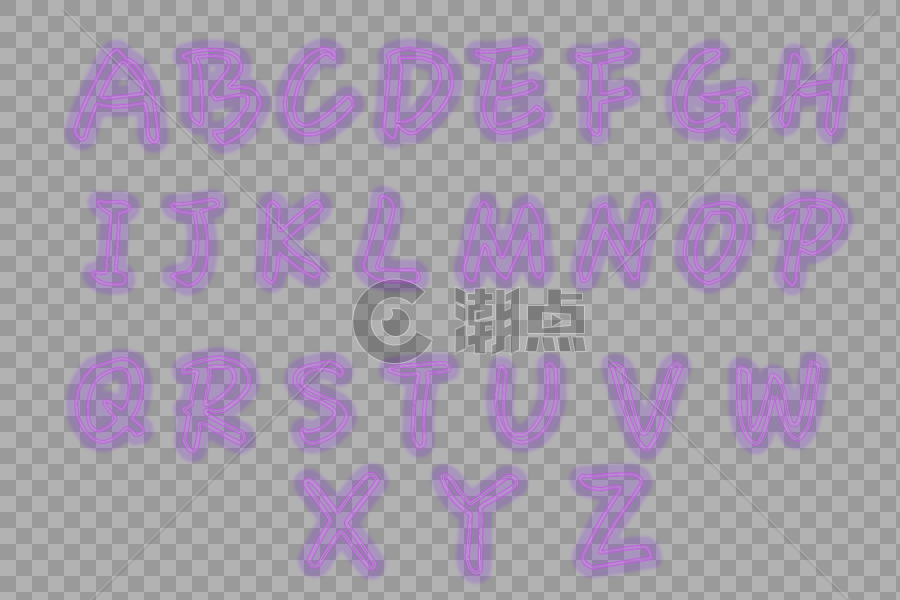 紫色镂空字母光效组合图片素材免费下载