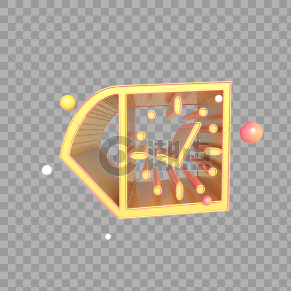 C4D立体卡通造型钟表图片素材免费下载