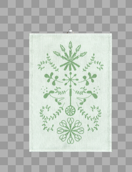 绿色园林图案毛巾3图片素材免费下载