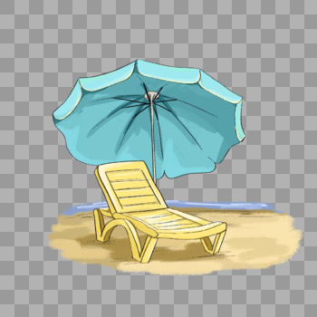 阳伞躺椅图片素材免费下载