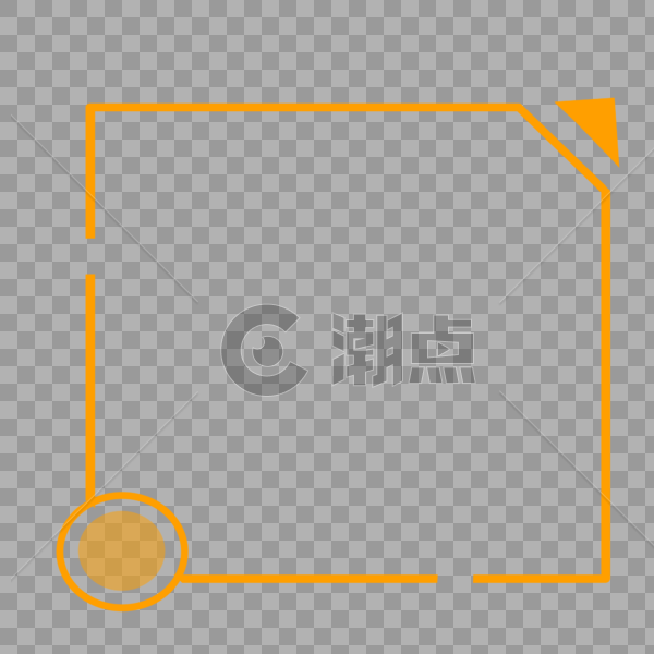 电商节科技风简约橘色圆圈线条边框图片素材免费下载