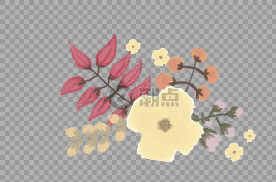 手绘韩式小清新花卉花边装饰纹样图片素材免费下载