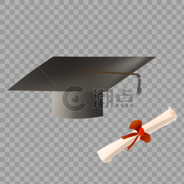 毕业帽和毕业证书图片素材免费下载