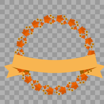 橘黄色枫叶边框免抠素材图片素材免费下载