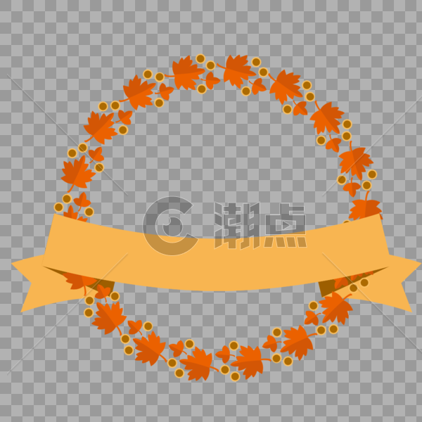 橘黄色枫叶边框免抠素材图片素材免费下载