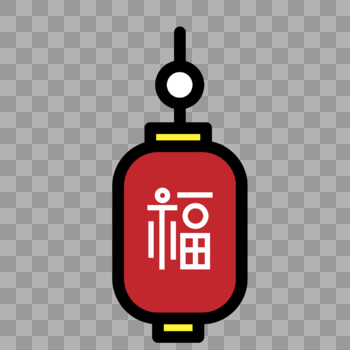 红色中国风红色灯笼福图片素材免费下载