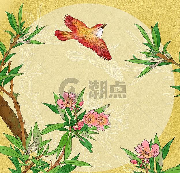 中国风水墨工笔花鸟花卉冠花图图片素材免费下载