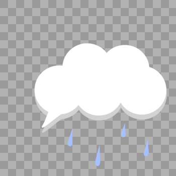 白云下雨手绘简约边框图片素材免费下载