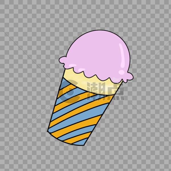 手绘卡通甜筒冰淇淋图片素材免费下载