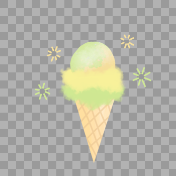 夏天夏日清新冰淇淋棉花糖手绘装饰图案图片素材免费下载