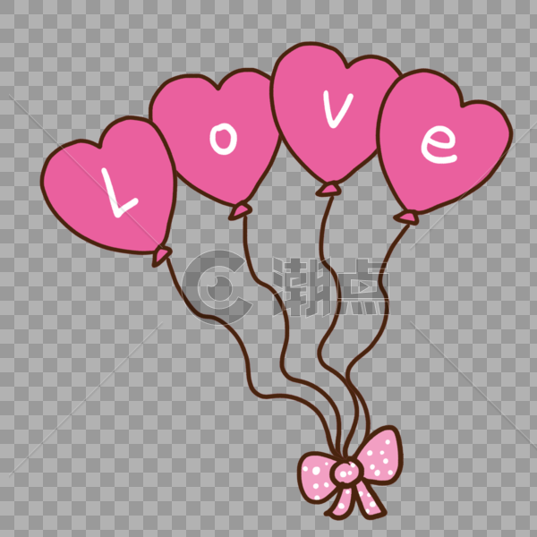 粉色浪漫气球图片素材免费下载