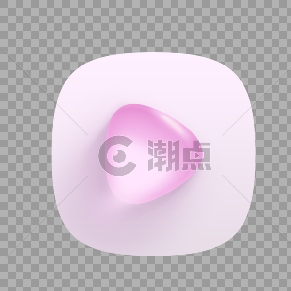 小清新粉色水晶按钮图标图片素材免费下载