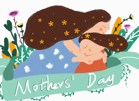 母亲节暖心插画GIF图片素材免费下载