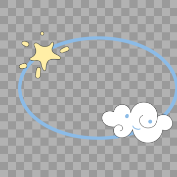 简约蓝色椭圆形边框图片素材免费下载