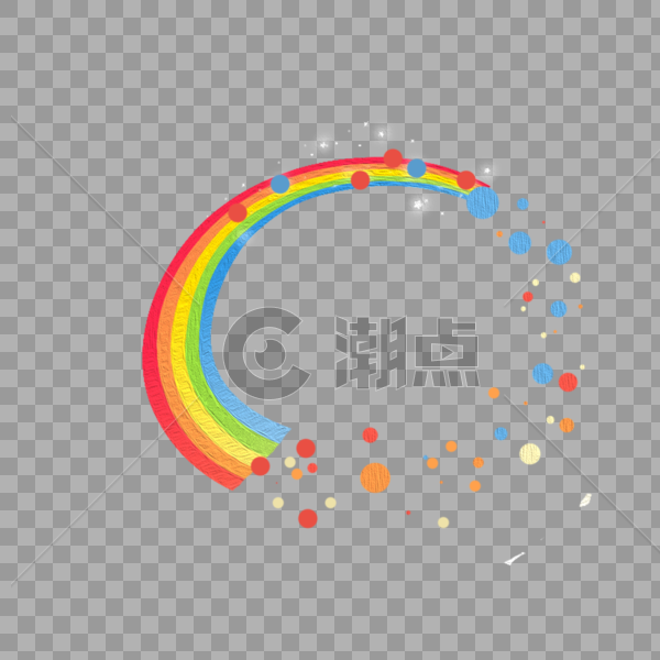 美丽的彩虹和彩色圆点图片素材免费下载