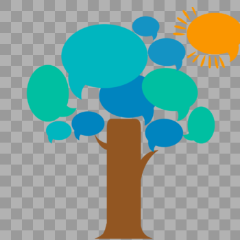 创意简约对话框树图片素材免费下载