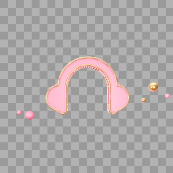 创意粉色耳机图标图片素材免费下载
