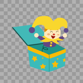儿童玩具小丑搞怪礼物盒图片素材免费下载