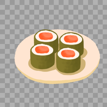 日本料理四个火腿寿司图片素材免费下载