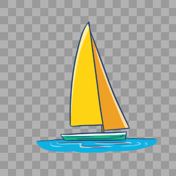 手绘帆船图片素材免费下载