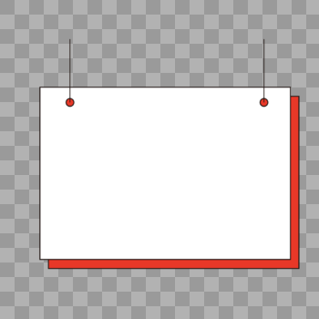 红色方形吊牌边框图片素材免费下载