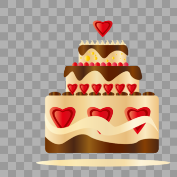 扁平化巧克力爱心蛋糕图片素材免费下载