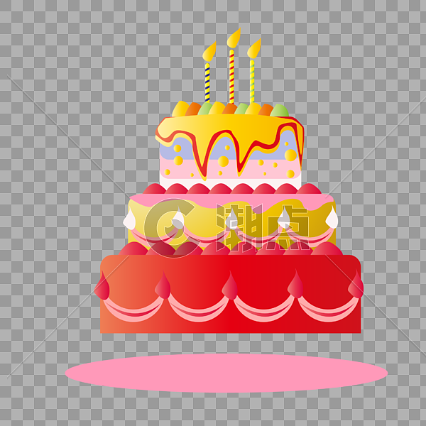 扁平化生日蛋糕矢量图图片素材免费下载