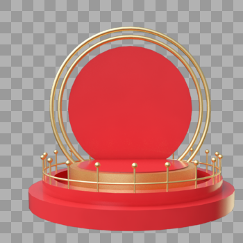 立体红色圆形舞台图片素材免费下载