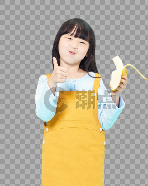 小女孩吃香蕉图片素材免费下载