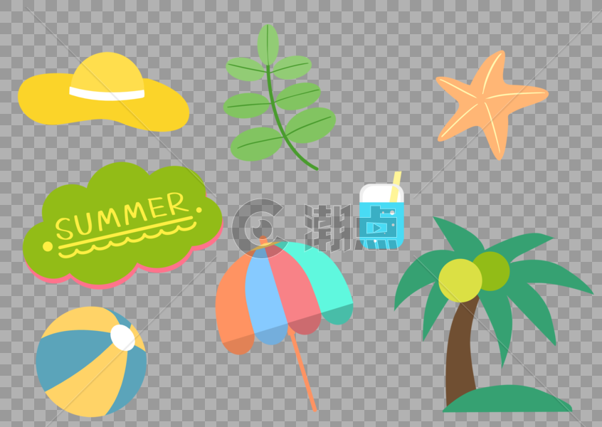 夏天元素图标图片素材免费下载