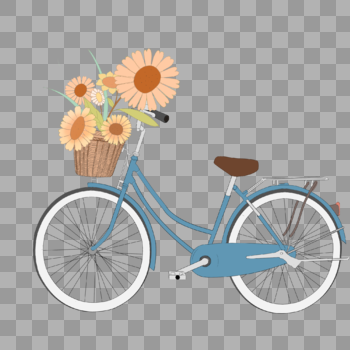 小清新手绘自行车图片素材免费下载