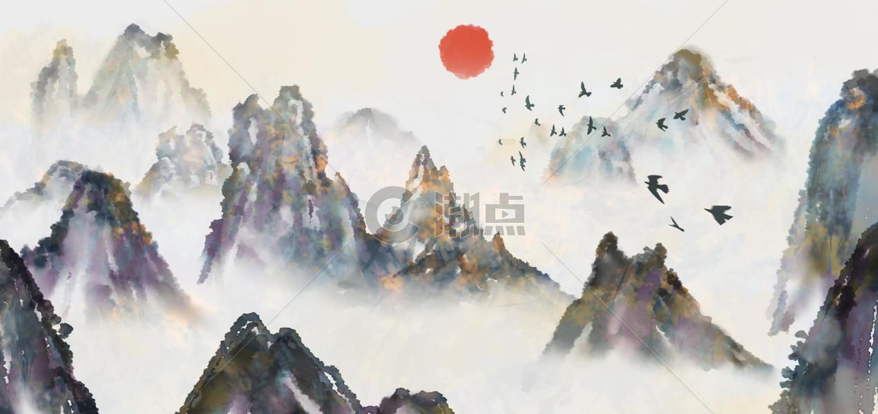 中国风山水画图片素材免费下载