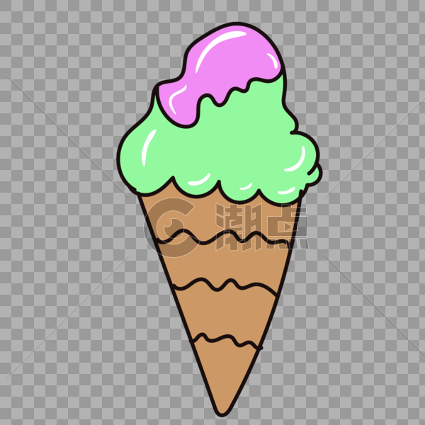 夏季彩虹冰淇淋图片素材免费下载