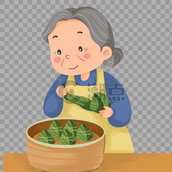 端午节包粽子的老奶奶图片素材免费下载