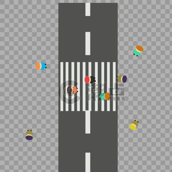 手绘创意人行道和过往的行人设计元素2480*2480图片素材免费下载-编号405998-潮点视频