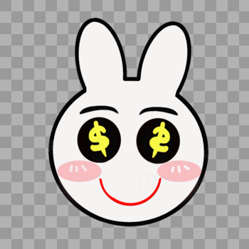 一只喜欢金钱的可爱兔子图片素材免费下载