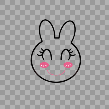 一只笑弯眼的可爱兔子图片素材免费下载