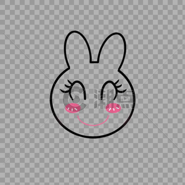 一只笑弯眼的可爱兔子图片素材免费下载
