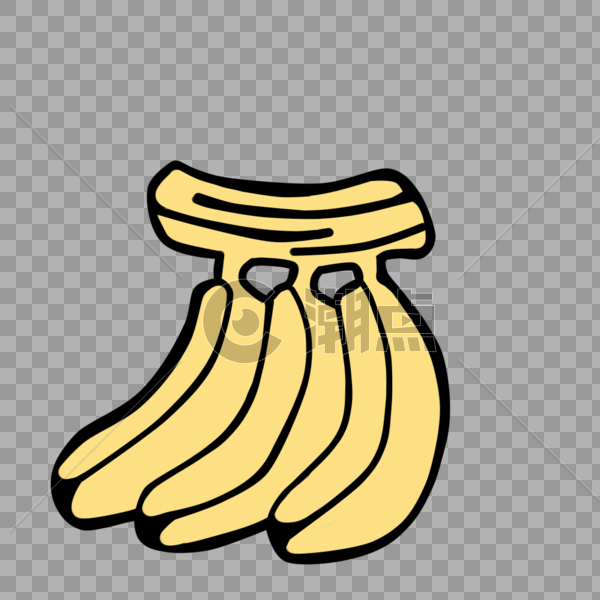 手绘新鲜水果黄色香蕉图片素材免费下载