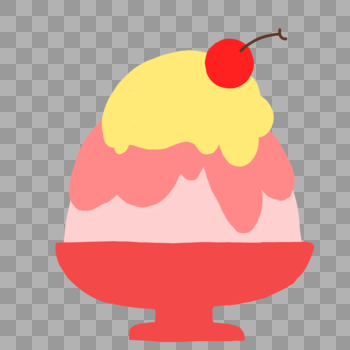 冰淇淋上面有一颗樱桃图片素材免费下载
