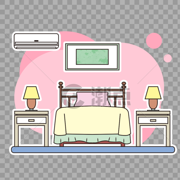 温馨粉色卧室图片素材免费下载