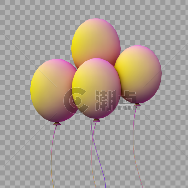 漂浮立体气球插图图片素材免费下载