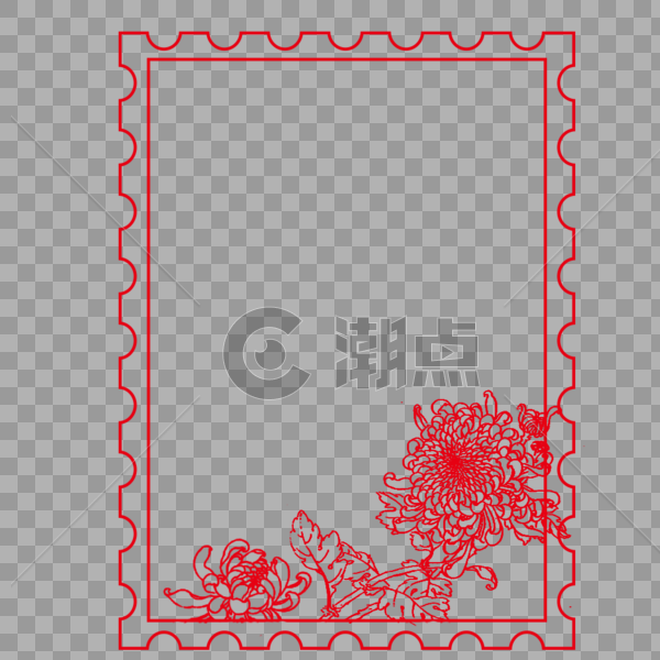 创意中国风红色边框图片素材免费下载