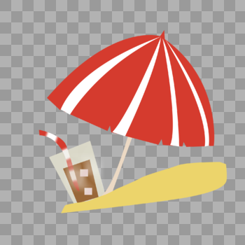 沙滩伞饮料图片素材免费下载
