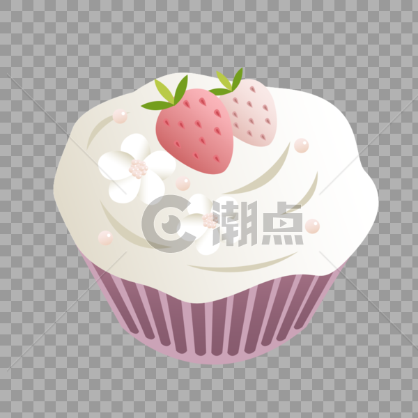 草莓杯子蛋糕图片素材免费下载