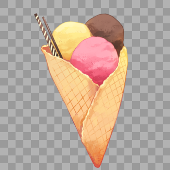三色脆皮冰淇淋图片素材免费下载
